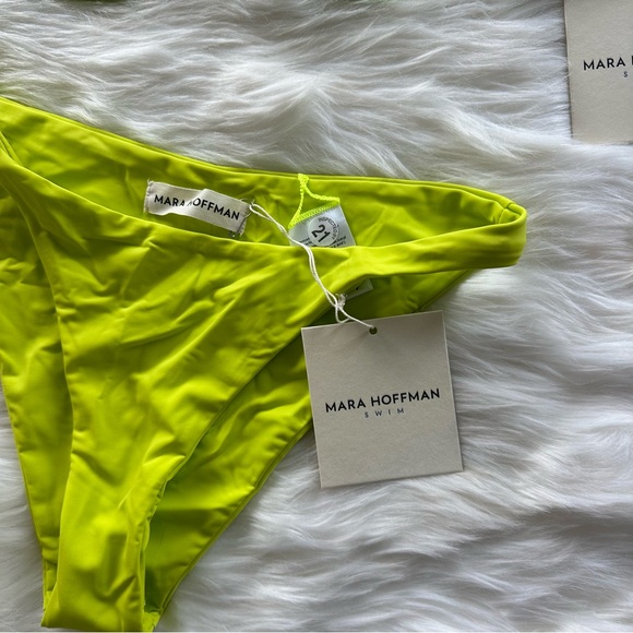 NWT Mara Hoffman Mazlyn Top and Reva Bottoms in Beat Green Neon Green - Picture 8 of 9